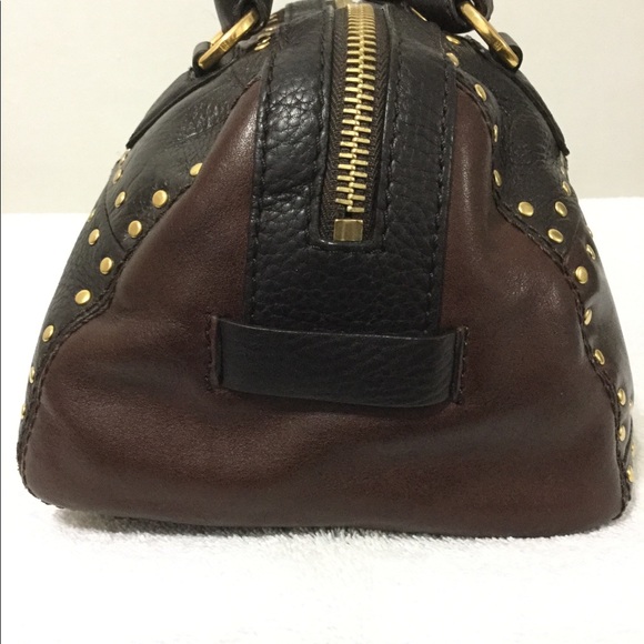 Michael Kors gold studded satchel purse - Picture 3 of 10